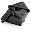 Bassetti Morbido Accappatoio 400 gr con Cappuccio 100% Cotone Uomo Donna Spugna Taglie Forti - ITALY Designed - Collezione MONIQUE - Nuovo (ARDESIA E6 - XL)