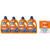 Sole 4 Detersivo Lavatrice Liquido Bianco Splendente 1,845L+ Cura 2x250ml