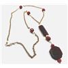 Collana in argento 925 laminato in oro rosa con giada rossa, quarzo e perle fw