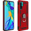Avizar, Cover per Huawei P30 Pro Bi-materia Anello Magnetico Stand, Rosso