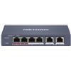 HIKVISION SWITCH HIKVISION SMART MANAGED HI-POE 10/100 L2, 4 10/100M RJ45 POE PORTS, 2 10/