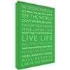 Feel Good Art-Tela con Gallery Wrapped con pannello frontale, 40 x 30 x 4 cm, misura media, motivo: Be Happy, colore: verde