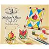 House Of Crafts - Crea il tuo kit per bricolage in vetro colorato, set per hobby per principianti, idea regalo unica con vetro votivo, acchiappasole, striscia di piombo autoadesiva, pennello, tappo a ventosa, arte della finestra, supporto Tealight,