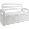 toomax CASSAPANCA DA ESTERNO BIANCO IN RESINA EFFETTO LEGNO CONTENITORE 270L