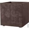 DEROMA VASO CUBO DEROMA MILLENNIUM R 49 CM BROWSTONE CON RISERVA ACQUA
