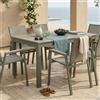 Set Pranzo da Giardino Tavolo Alluminio Allungabile 150/210x90 6 Sedie Textilene