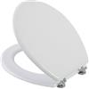 MasterBrico Copriwater universale legno mdf coprivaso WC sedile tavoletta smaltato Bianco