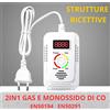 GAS LEAK DETECTOR Rilevatore Monossido Di Carbonio CO E Gas 2in1 Certificato - Presa 220V Allarme