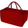 VIGOR BORSA CESTA PORTALEGNA LEGNA DA ARDERE ROSSA IN FELTRO 46LT 51x33x27CM