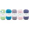 120 Gründl Filato Cotton Quick uni - filato sottile per uncinetto e maglia - filato lucido e delicato sulla pelle - 100% cotone - 5 gomitoli da 50 g / 125 m - ferri e uncinetto n. 3-4 - Verde-Beige-Grigio