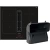 Siemens ED611BGA6 Piano cottura con cappa (induzione), 60 cm, composto da piano cottura ED611BS16E iQ300, senza cornice, touchControl, powerBoost e arco a canale piatto HZ9VDSB4, 90°, nero