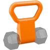 Relaxdays Adattatore Kettlebell Grip, Supporto per Manubri fino a 50 kg, Attrezzi Bodybuilding, in Plastica, Arancione