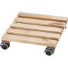 Dörner + Helmer Rullo per piante Loft, quadrato, 30 cm x 30 cm, portata 75 kg, 40 mm, legno naturale macchiato, marrone