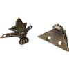 4PC Antico Bronzo Decorativa IN Metallo Portagioie Custodia Piedi Gamba Angolo
