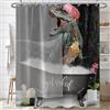 Hnmdmyi Tenda da doccia divertente dinosauri 180x200 nudo tende da doccia ca