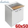 Prodotti KIT Lavapanni lavatoio 60x50 cm HATRIA ceramica FIFTY con mobiletto in legno bianco