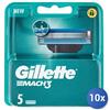 Gillette 10x Bundle Gillette Ricambi Lamette Mach3 5 Pezzi