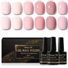 Shining She Smalto Semipermanente Unghie,6 Colori Rosa Barbie Rosa Nude