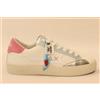 SUN68 Z36242 KATY LEATHER sneakers donna in pelle bianco/azzurro 0105