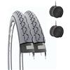 ECOVELO 2 COPERTONI 24 X 1 3/8 (37-540) + CAMERE D'ARIA PNEUMATICI GRIGI COPERTURE IN GOMMA CARROZZINA/SEDIA A ROTELLE EBA24GXE