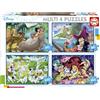 Educa Borras, S.A.U. Educa - Disney Classics | Set 4 puzzle progressivi per bambini da 50 a