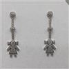 ORECCHINI PENDENTI CON CIONDOLO BIMBA IN ORO BIANCO 18KT E ZIRCONI 4 GR. (2692)