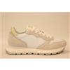 SUN68 Z36202 ALLY GOLD SILVER ginnastica donna in pelle e tessuto bianco 01