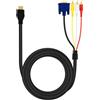 LinQ, Cavo Video HDMI a VGA Maschio e 3 RCA Maschio 1,5 milioni, Nero