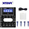 XTAR 4 batterie litio AA 1,5v ricaricabili pile stilo 3300mWh caricabatterie XTAR lcd
