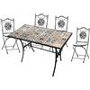 LBSIGN Set Da Pranzo Tavolo Maioliche Rettangolare 120x80 Con 4 Sedie Pieghevoli Cipro