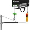 Ribimex Paranco elettrico 125/250Kg 18/9mt Montacarichi con supporto a bandiera Ribimex