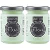 FLEUR DESIGNER'S PAINT | Pittura ad Acqua, Effetto Gesso Naturale, Extra Opaca, Fleur Chalky F50, Colore Miami Milk, Made in Italy, Formato da 130 ml (Confezione da 2)