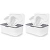 Vonsera Scatola Porta Salviette Umidificate, Dispenser di Salviettes Umidificate con Coperchio, Porta Scatola per Salviette Dispenser per Bagno Ufficio Auto (Bianco sporco) (Confezione da 2)
