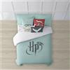 BL BELUM BELUM | Copripiumino con Bottoni 100% Cotone Modello Harry Potter Mint Letto da 150/160 (240 x 240 cm); Copripiumino leggero e confortevole; Copripiumino licenze ufficiali