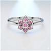 Senza marchio Anello di fidanzamento con pietre preziose zaffiro rosa Ceylon certificato na...