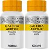 Winsor & Newton Galeria Colore Acrilico 500Ml, Bianco (Confezione da 2)