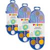 PRIMO - Acquerelli per Bambini con 12 Colori per Bambini +3 Anni Acquerellabili Diametro 30 mm + 1 Pennello Acquerello + 1 Acquerello Bianco, Kit Tavolozza per Dipingere, Pittura e Lavoretti Creativi