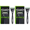 Wilkinson Sword Rasoio Wilkinson Sword Hydro 3 Skin Protection, Confezione con Manico + 1 Testina Trilama Montata, Rasoio per Uomo, Ideale per Pelli Sensibili (Confezione da 2)