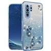 Yarxiawin Per Cover Huawei P30 Pro Trasparente Glitter Fiore Custodia