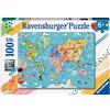 Ravensburger - Puzzles XXL Mappa Del Mondo | Puzzle Bambini 6 Anni In Su | Puzzl