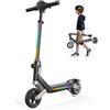 isinwheel Monopattino Elettrico Bambini K6,6-12 Anni,Ruote Piene 6,5,3 Velocità 5/10/16 km/h,Doppia Sospensione Anteriore/Posteriore,3 Modalità LED,Bluetooth,Pieghevole Regolabile,70 kg
