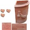 Toscana Vaso Angolare Alto con Piedini Angolo h 56 Terracotta Decorato Festone Giardino