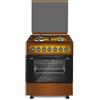Lar.el CUCINA LAREL 60X60 4 FUOCHI ACC ELET FORNO A GAS VENTILATO MARRONE GRIGLIE GHISA