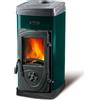 La Nordica-Extraflame Stufa a Legna Bruciatutto in Ghisa 5Kw Verde Super Junio
