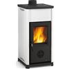 La Nordica-Extraflame Stufa a Legna in Ghisa con Vetro ceramico 6.6Kw Bianco Tea