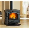 La Nordica-Extraflame Stufa a Legna Ghisa Vetro 12 Kw Antracite Isotta Evo