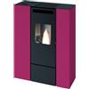 Punto Fuoco Stufa a Pellet Canalizzata Slim 11 kW 15 Kg 300 m3 Rosso Pia