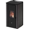 Cadel Stufa a Pellet Ventilata 7 kW 12 Kg 200 m3 Antracite CRISTAL 7 Up T2