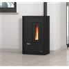Nordica Extraflame Stufa a Pellet Ventilata Slim 5.1 kW 10 Kg Nero Luisella 5.0