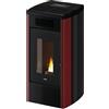Cadel Stufa a Pellet Ventilata 12 kW 23 kg Metallo Rosso ATENA Plus 12 T2